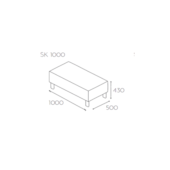 Snake SK1000 puf prostokątny 100cm